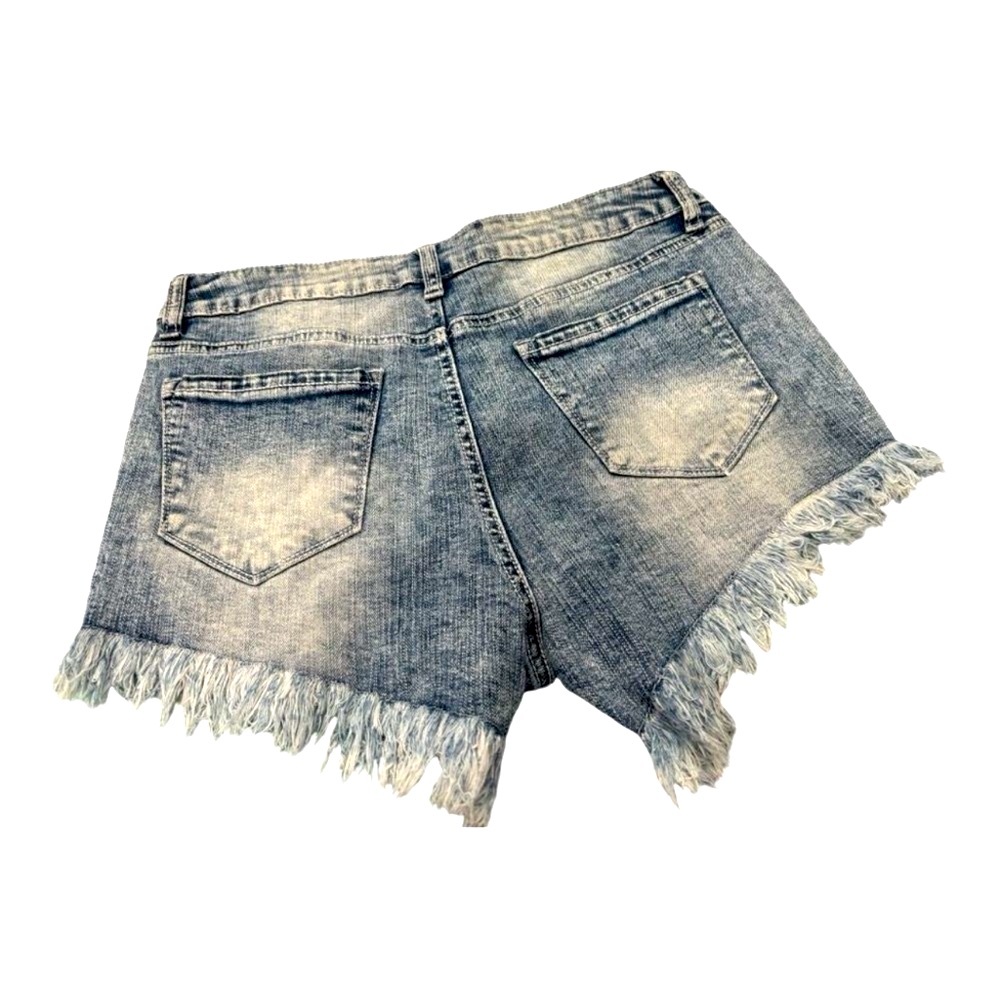 Altar'd State Blue Jean Shorts Frayed Hem